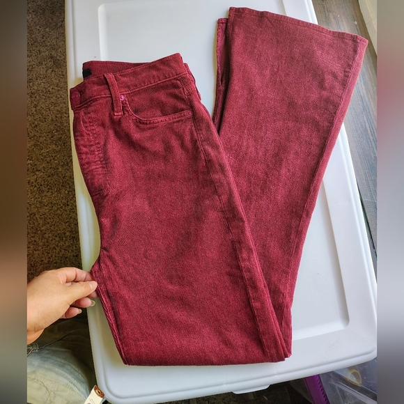 7 for all mankind ultra high-rise skinny boot tailorless burgundy corduroy Pants - Picture 3 of 17